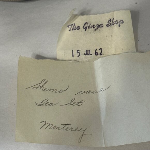 VTG Shimo Sasa by PCDG Japan Oriental Style Tea Set Sugar Creamer Teapot 6 Cups - Picture 6 of 7